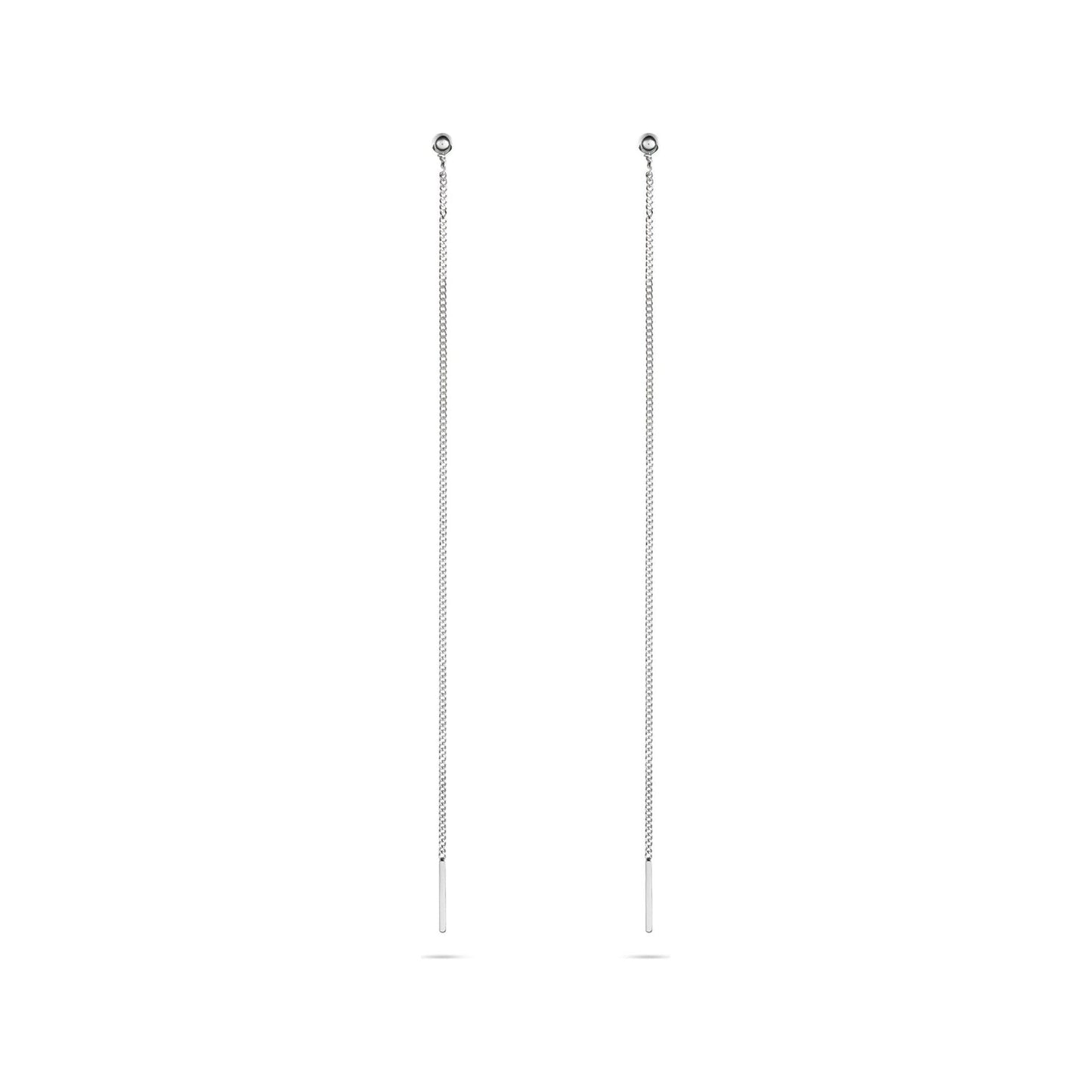 Pin Up Threader Chain Earrings - Silver