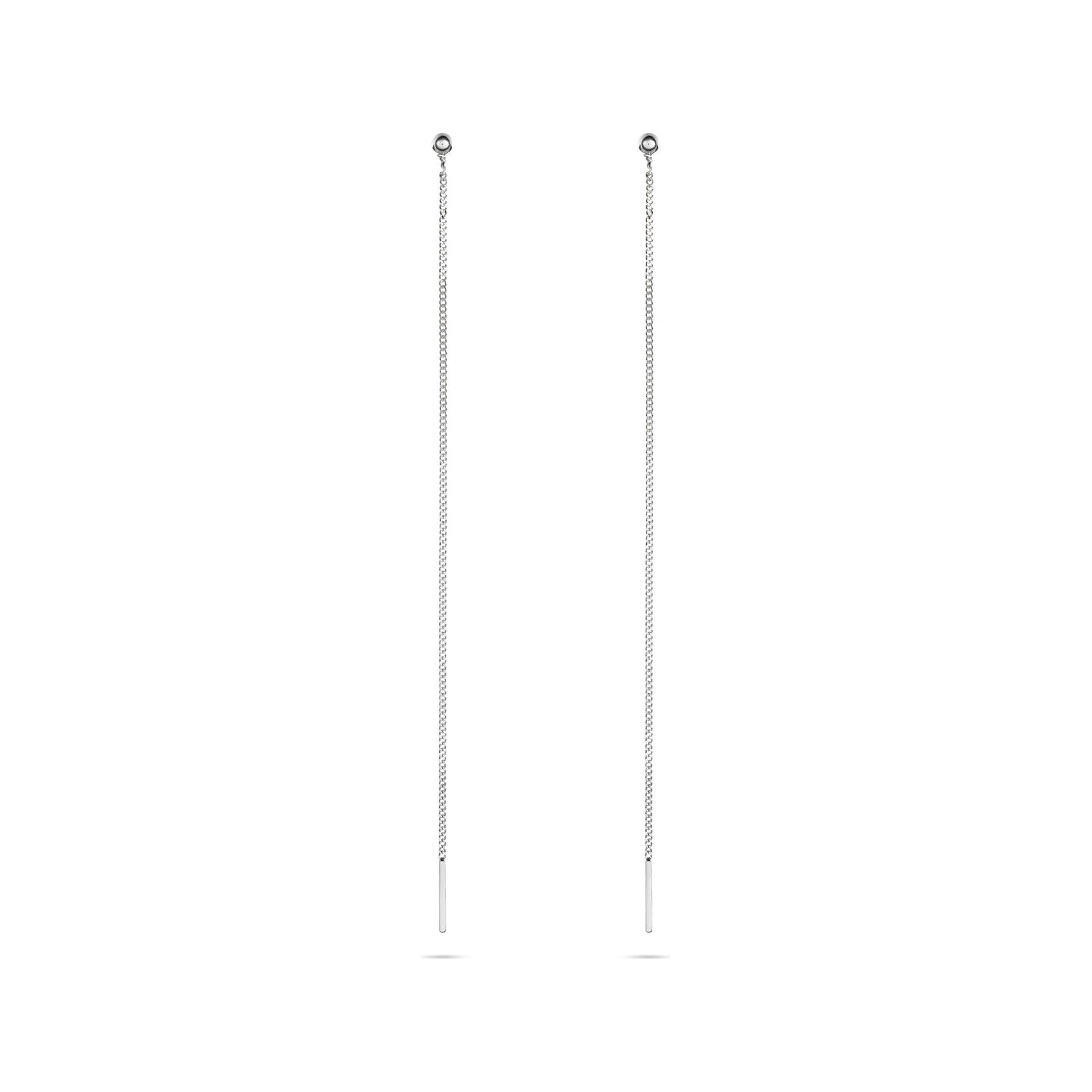 Pin Up Threader Chain Earrings - Silver