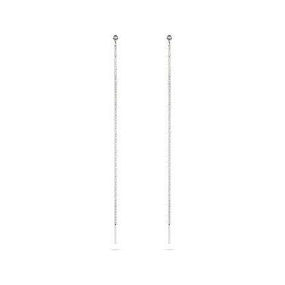 Pin Up Threader Chain Earrings - Silver