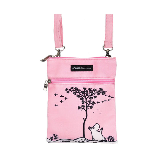 Moomintroll Under The Tree Neck/Passport Bag - Pink