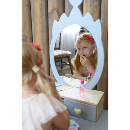 Princess Beauty Table with Mirror - Crown