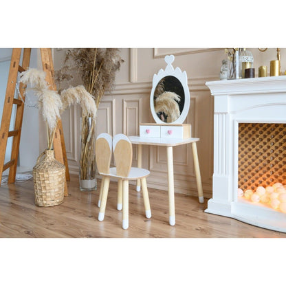 Princess Beauty Table with Mirror - Crown