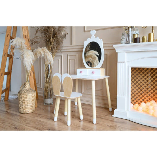 Princess Beauty Table with Mirror - Crown