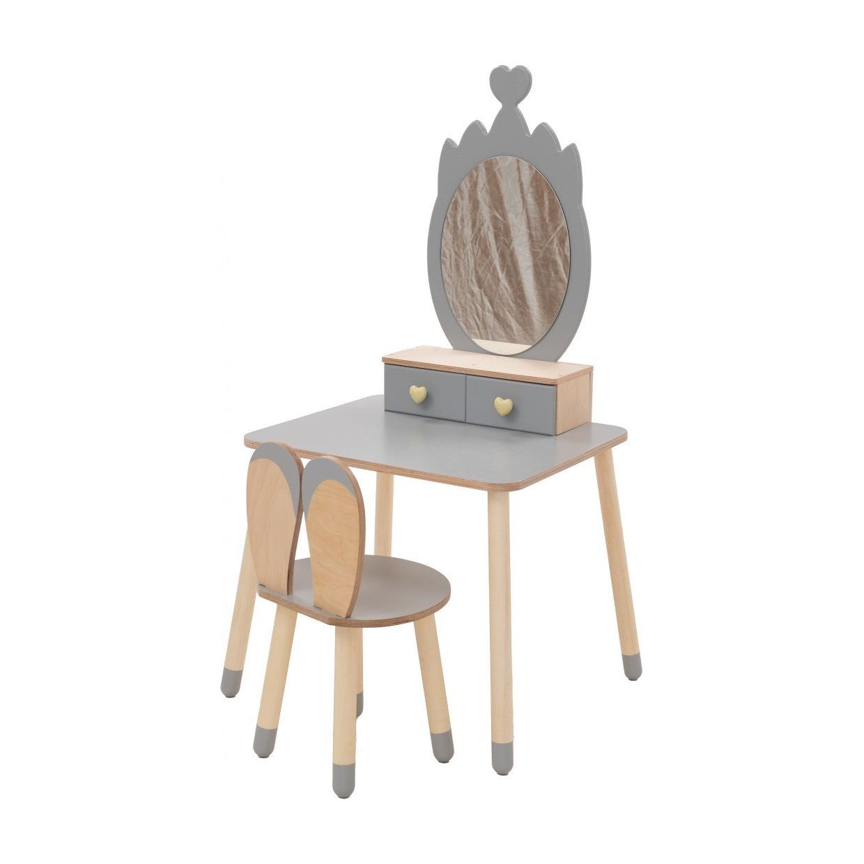 Princess Beauty Table with Mirror - Crown