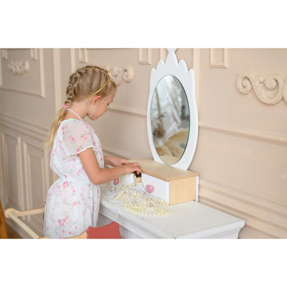 Princess Beauty Table with Mirror - Crown