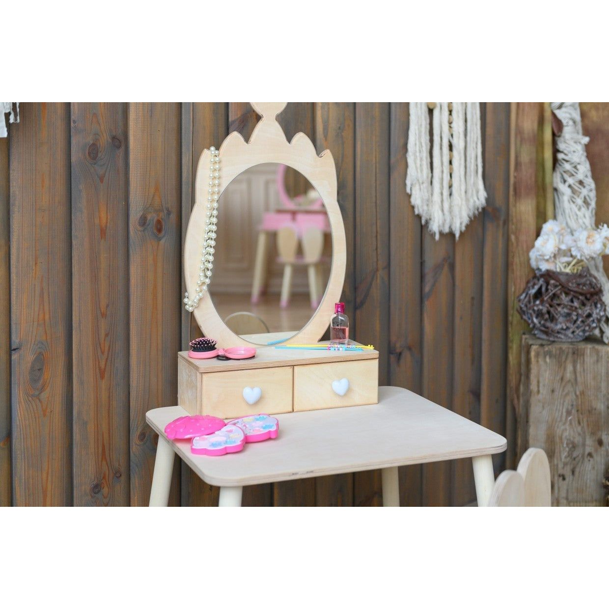 Princess Beauty Table with Mirror - Crown