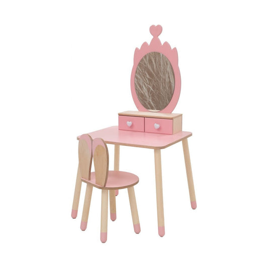 Princess Beauty Table with Mirror - Crown