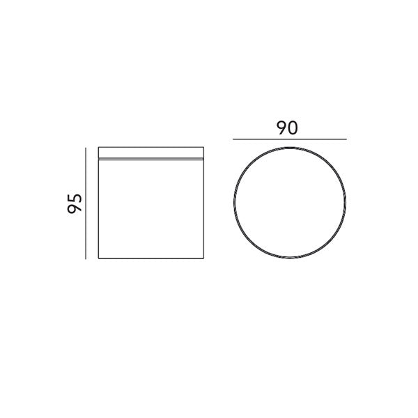 LED-ulkovalo QUAZAR 18 pinta-asennettava pyöreä, harmaa IP44