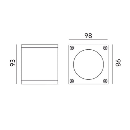 LED-ulkovalo QUAZAR 17 pinta-asennettava neliö, harmaa IP44