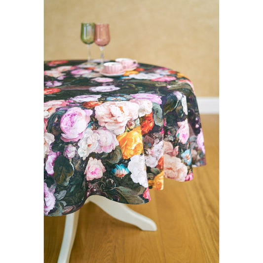Round Tablecloth - Francine Black