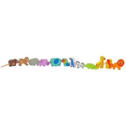 Safari Animal Shaped Wooden Threading Blocks
