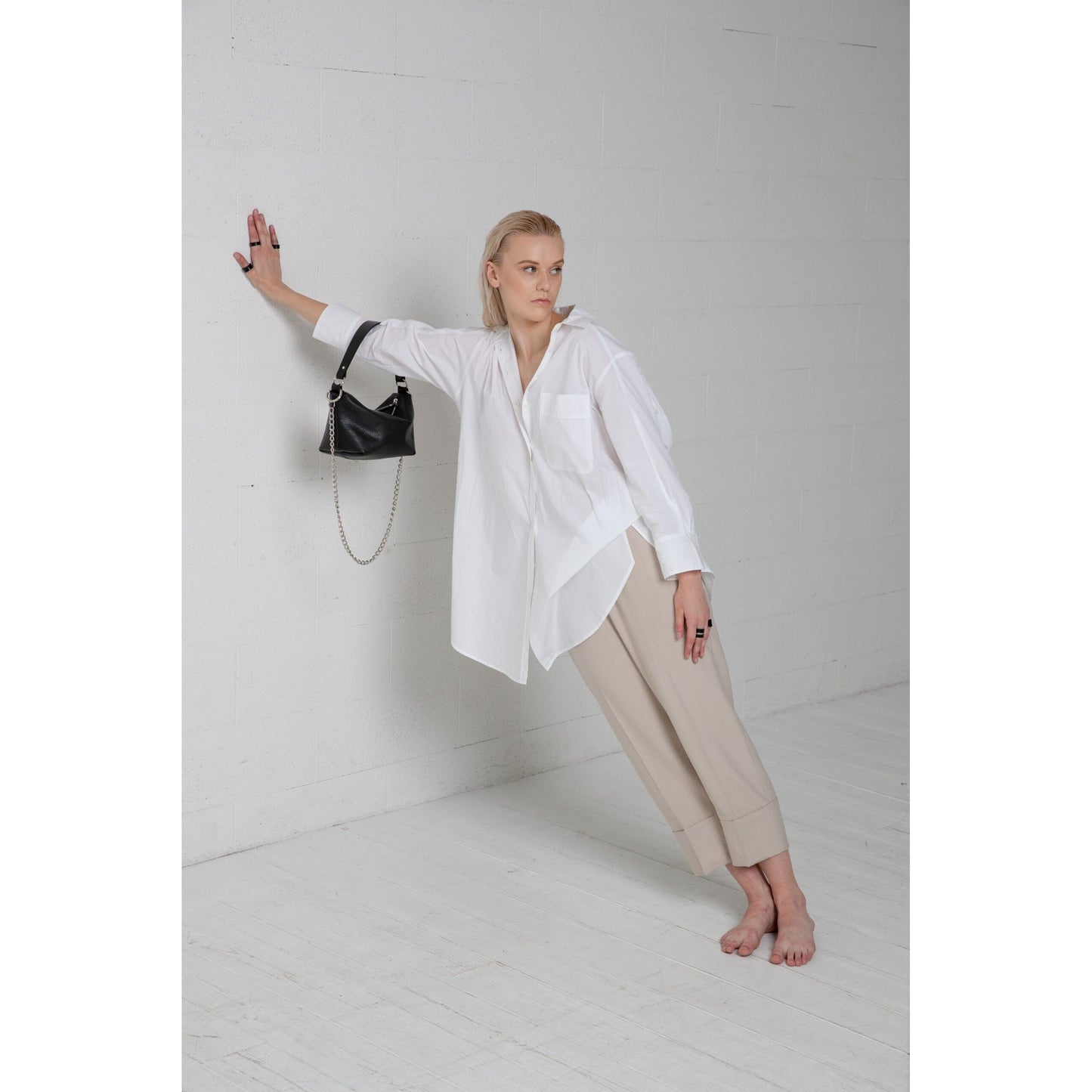 Soft Leather Baguette Handbag Selena