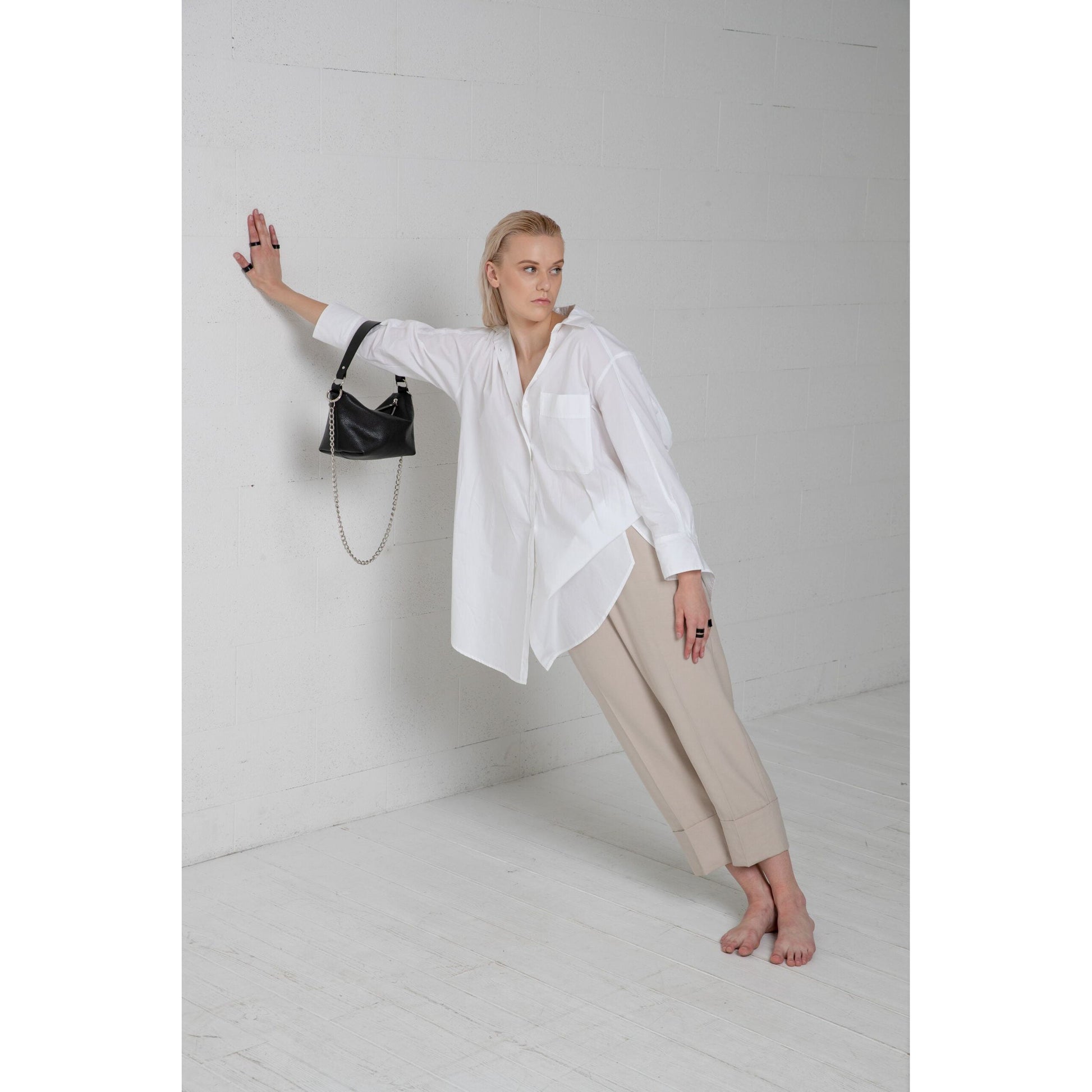 Soft Leather Baguette Handbag Selena