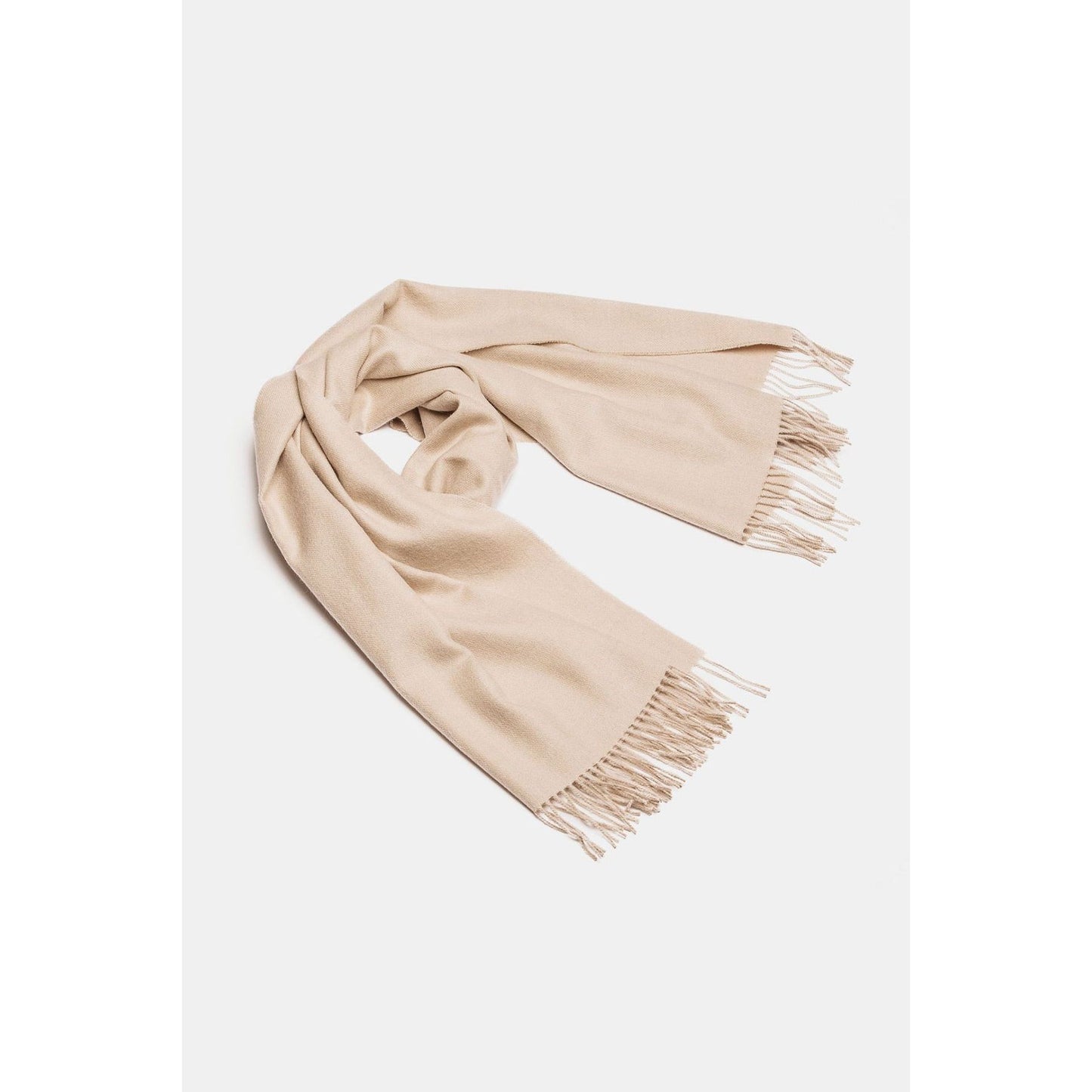 Natural Baby Alpaca Maxi-Scarf with Fringes