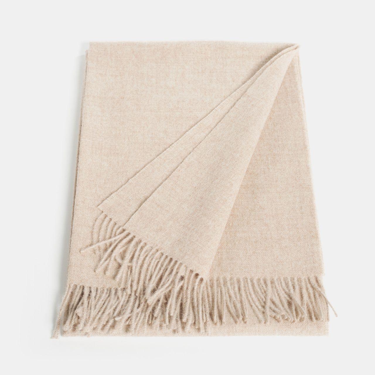 Natural Baby Alpaca Maxi-Scarf with Fringes