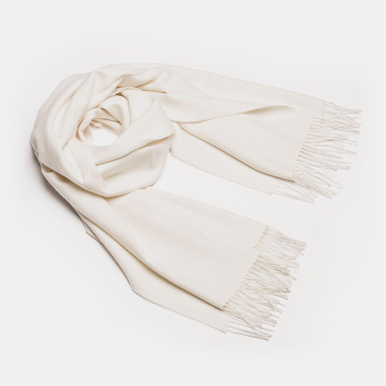 Natural Baby Alpaca Maxi-Scarf with Fringes