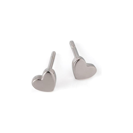 Shiny Heart Earrings - Rose Gold and Silver