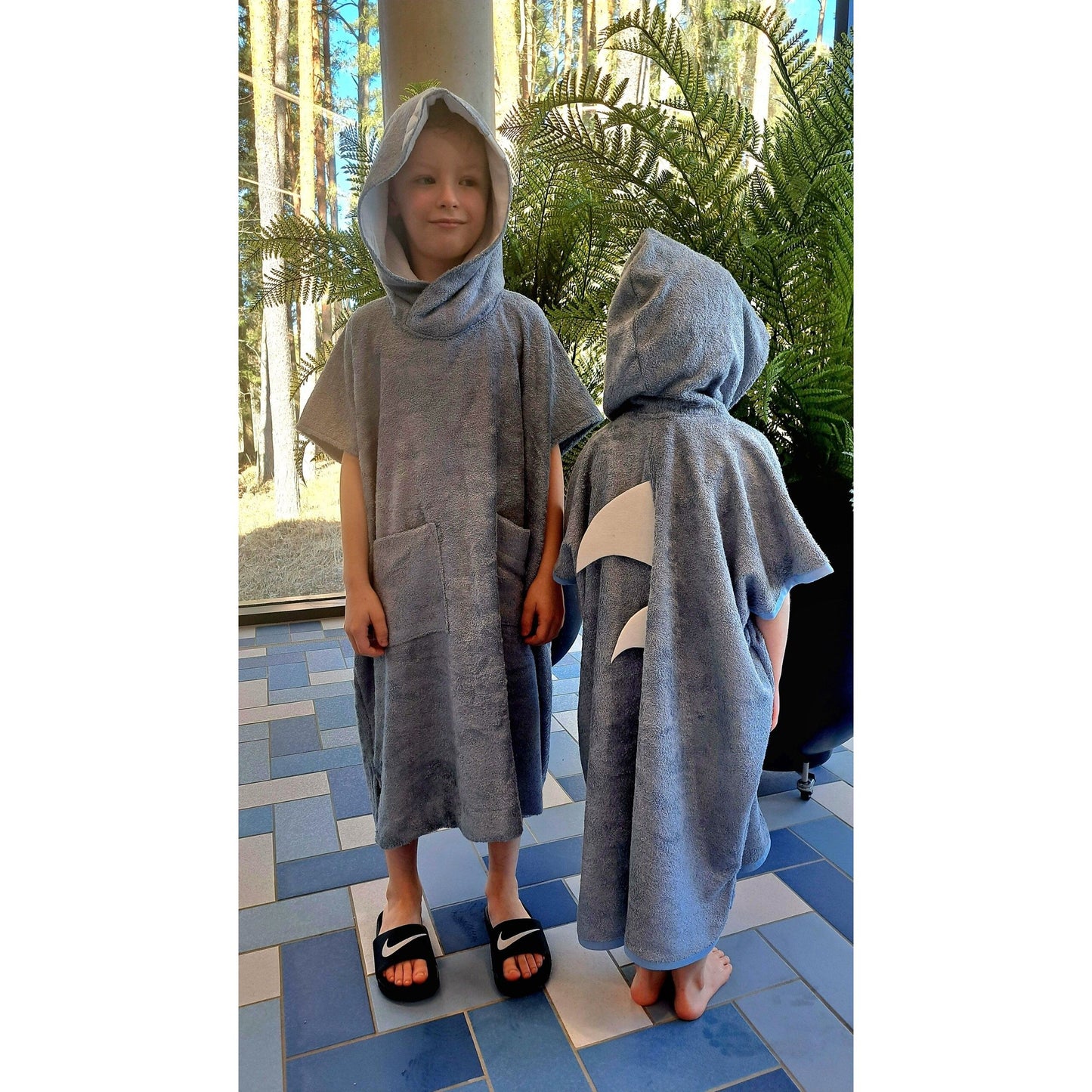 Short-Sleeve Poncho SHARK - For TODDLERS (Size 82/86-116)