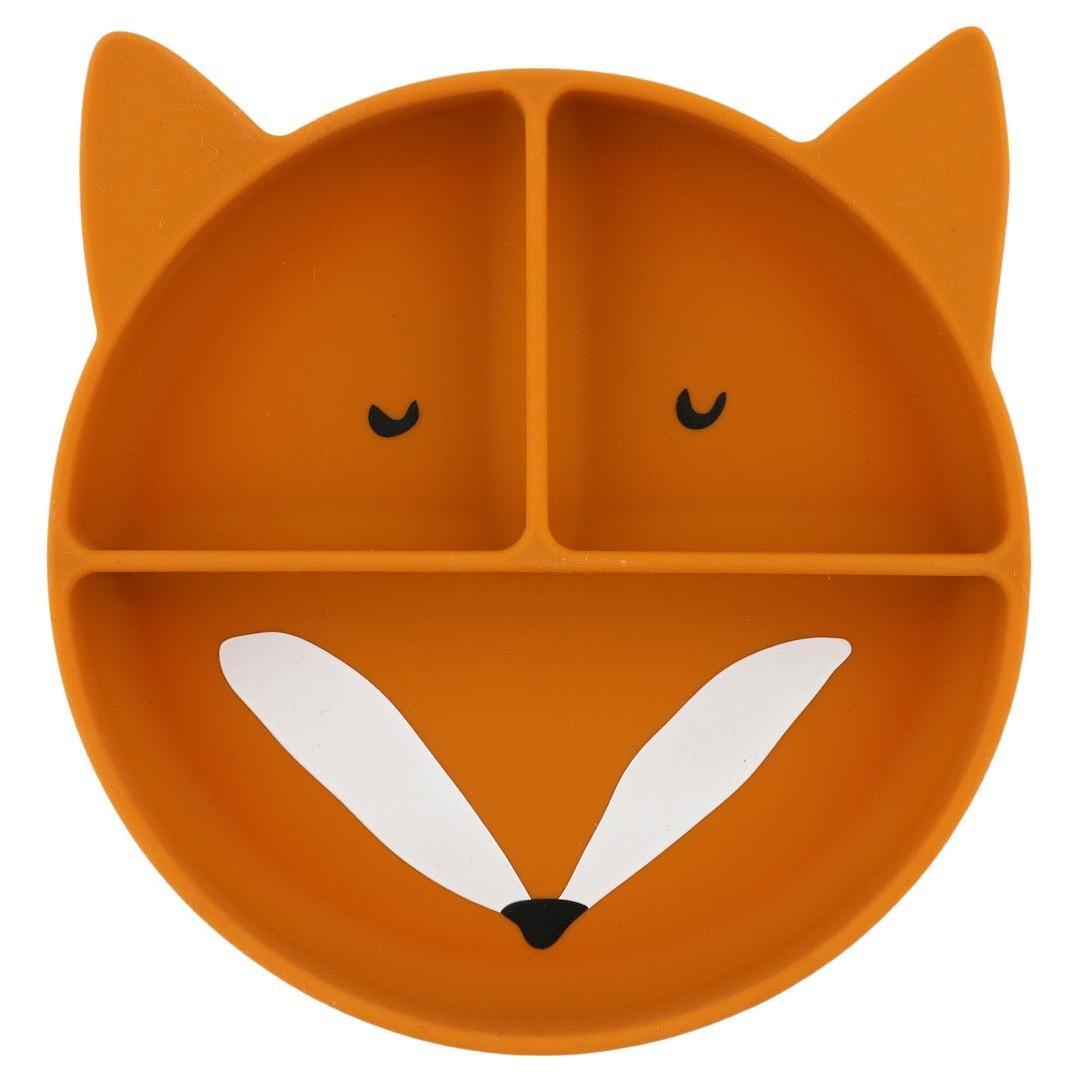 Silicone Divided Suction Plate for Kids - Mr. Fox