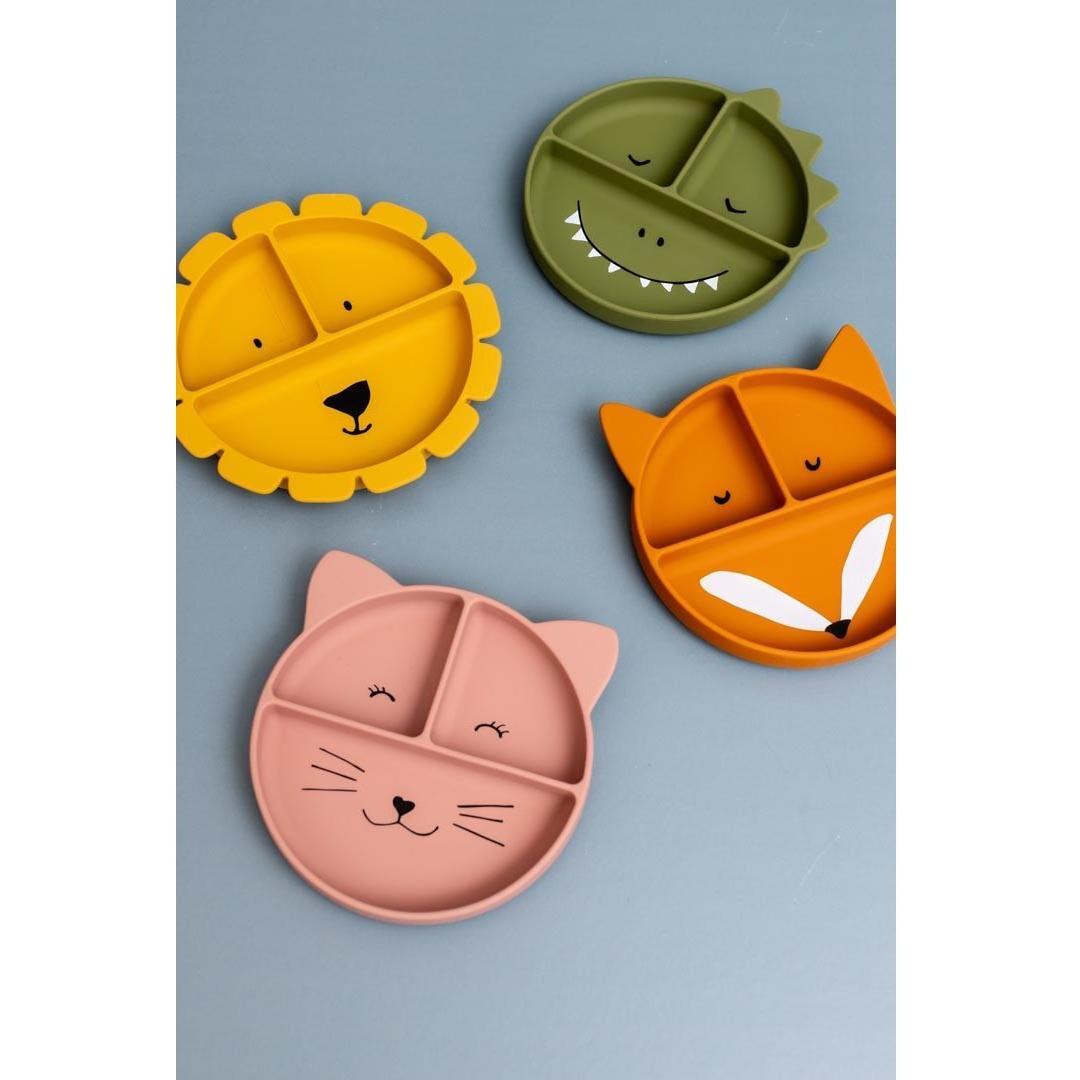 Silicone Divided Suction Plate for Kids - Mrs. Cat