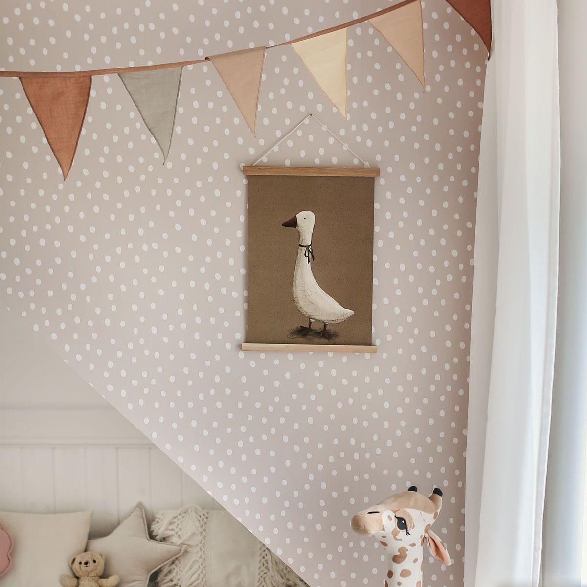 Simple Irregular Dots Wallpaper - Powder Pink And White