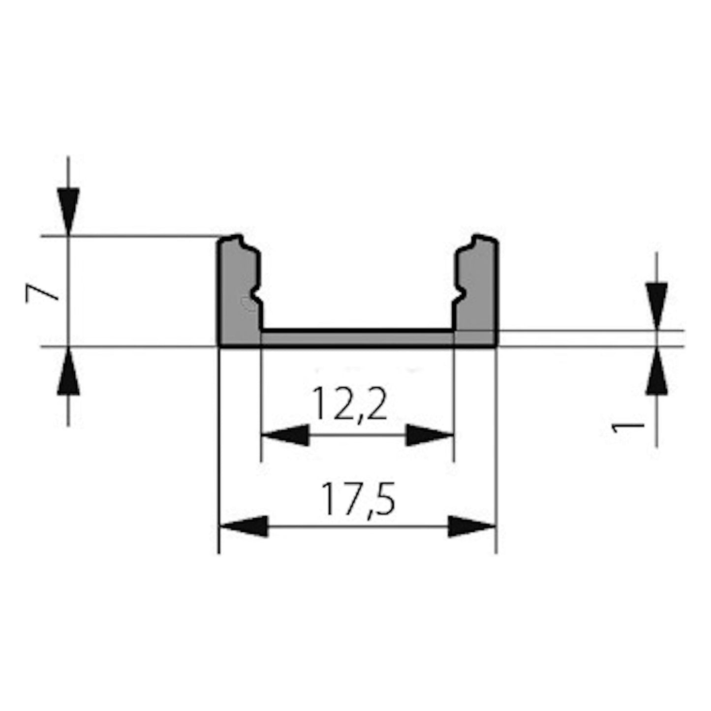 SLIMLINE 7 MEK LISÄTAR PROFIILI 2M AL PCO 7