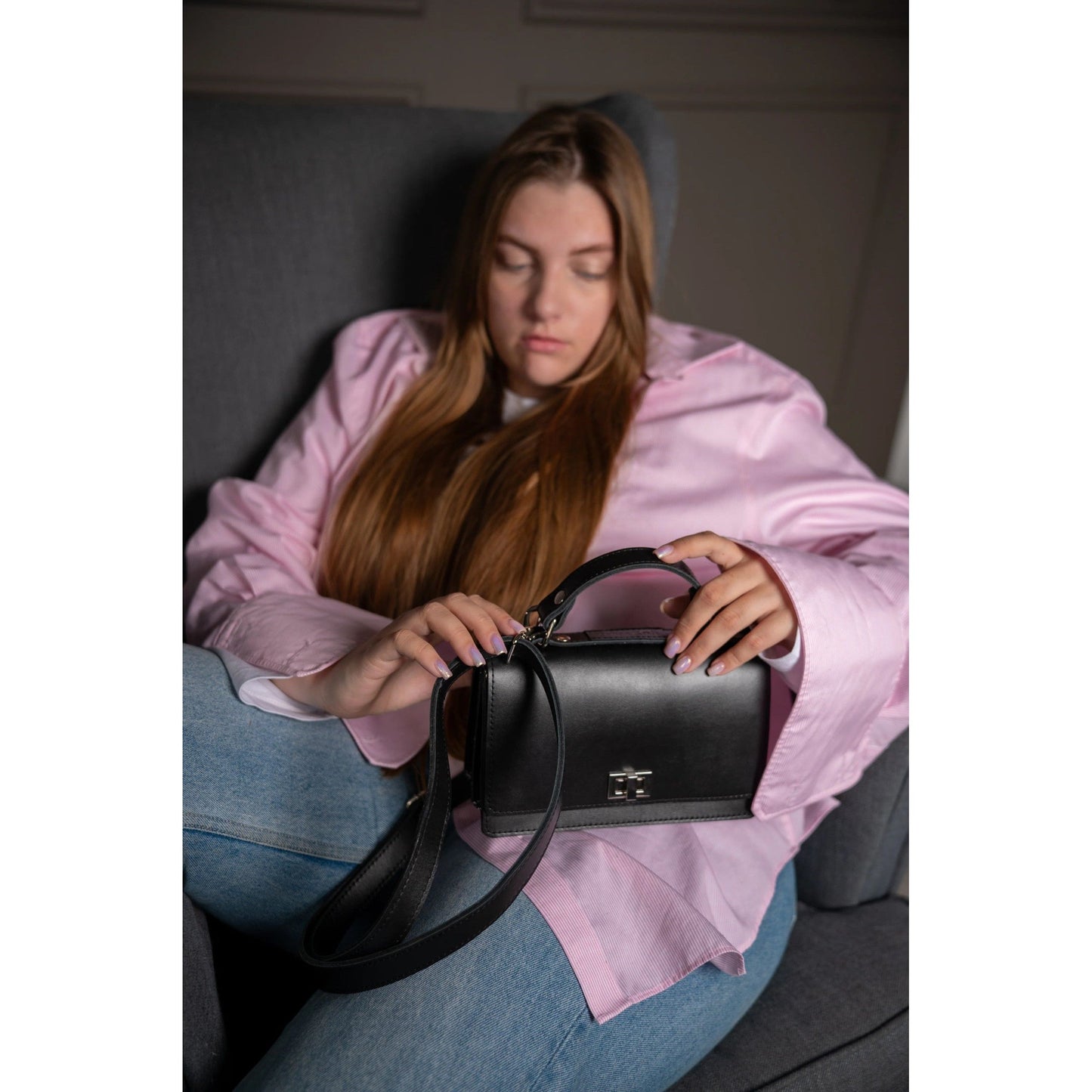  Small Briefcase Handbag - Black