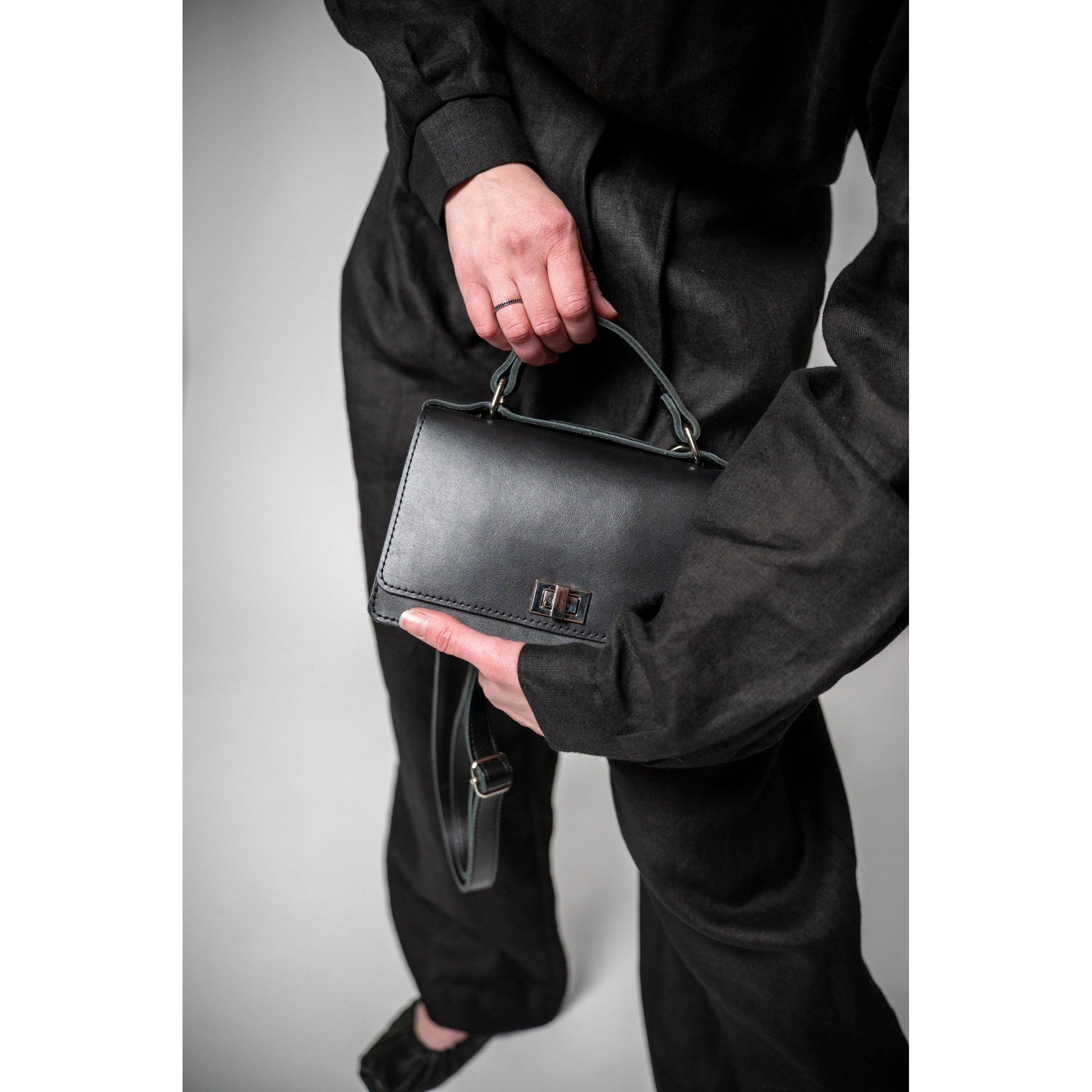  Small Briefcase Handbag - Black