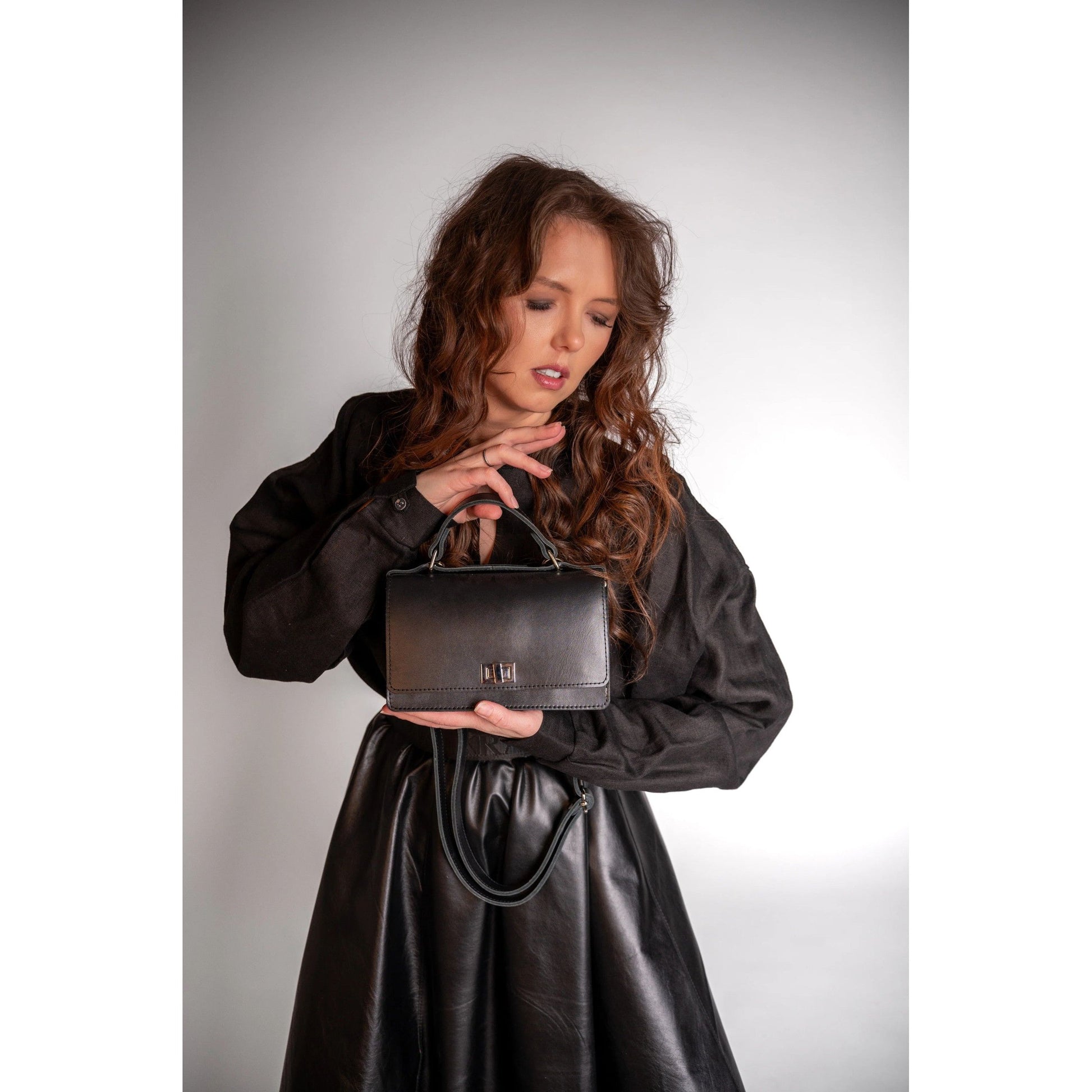  Small Briefcase Handbag - Black