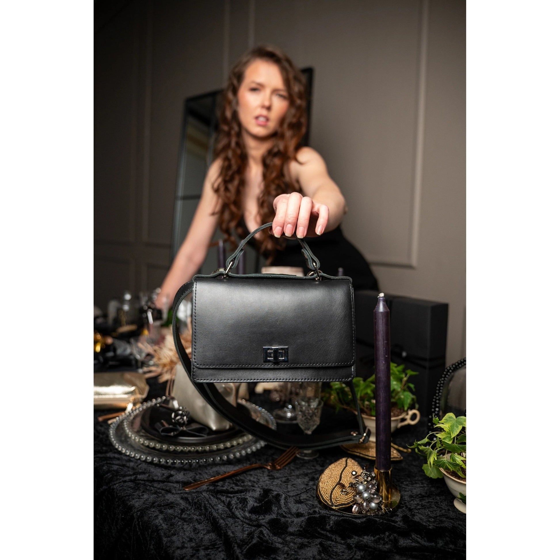  Small Briefcase Handbag - Black