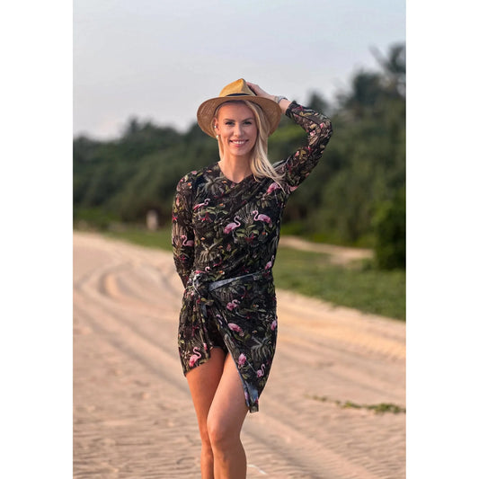 Eeva Tropics Tan Through Long-Sleeve Shirt