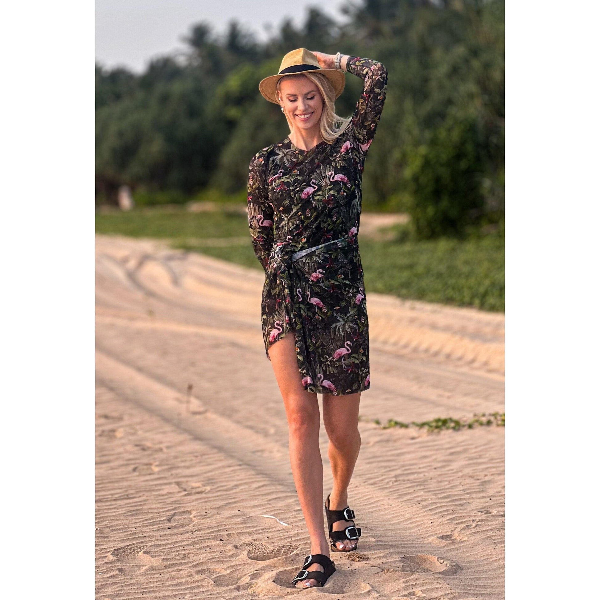 Eeva Tropics Tan Through Long-Sleeve Shirt