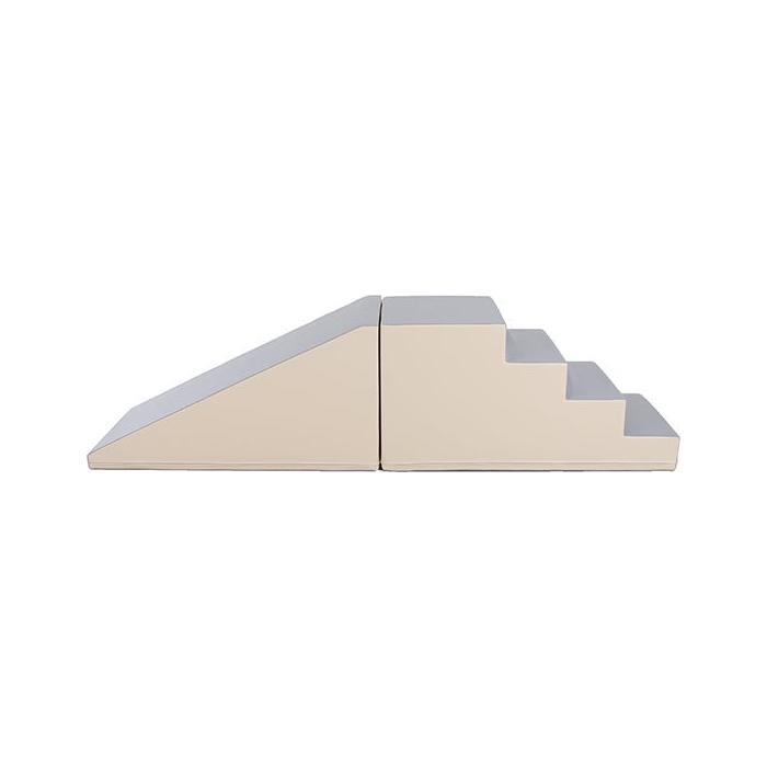 Soft Play Step and Slide Set - Beige and Grey