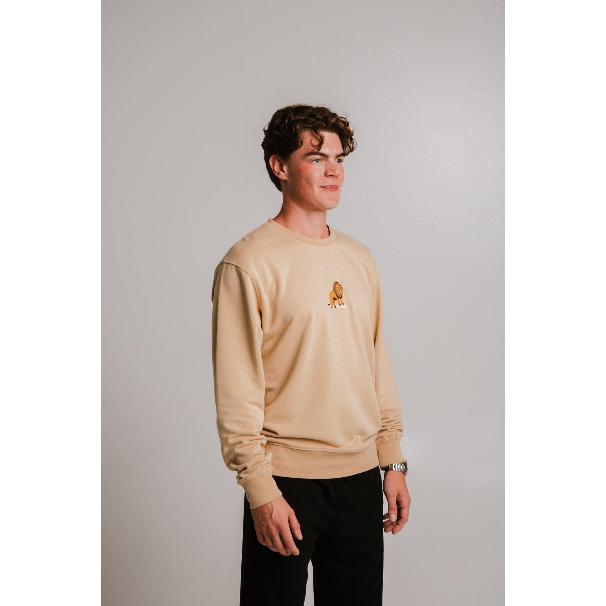 Lion Soft Fleece Sweatshirt - Light Brown