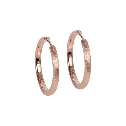Sugar Hoops L Earrings - Rose Gold and Silver