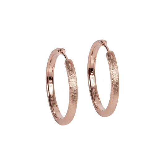 Sugar Hoops L Earrings - Rose Gold and Silver