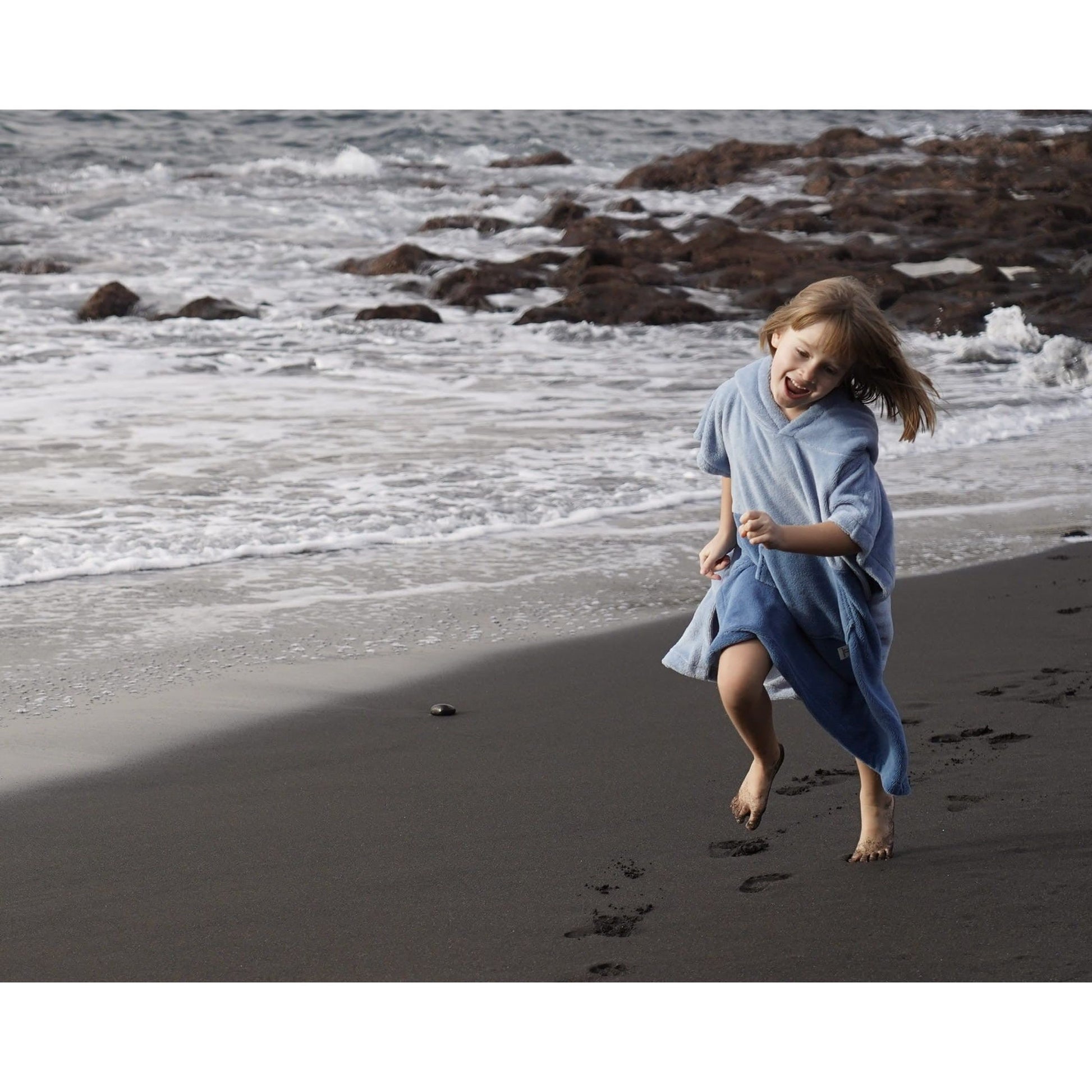 Surfbear Kids Bath Poncho - Blue