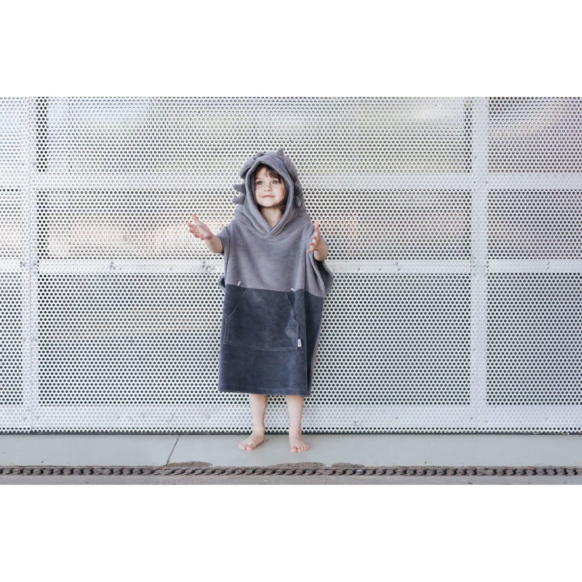 Surfdragon Kids Bath Poncho - Grey