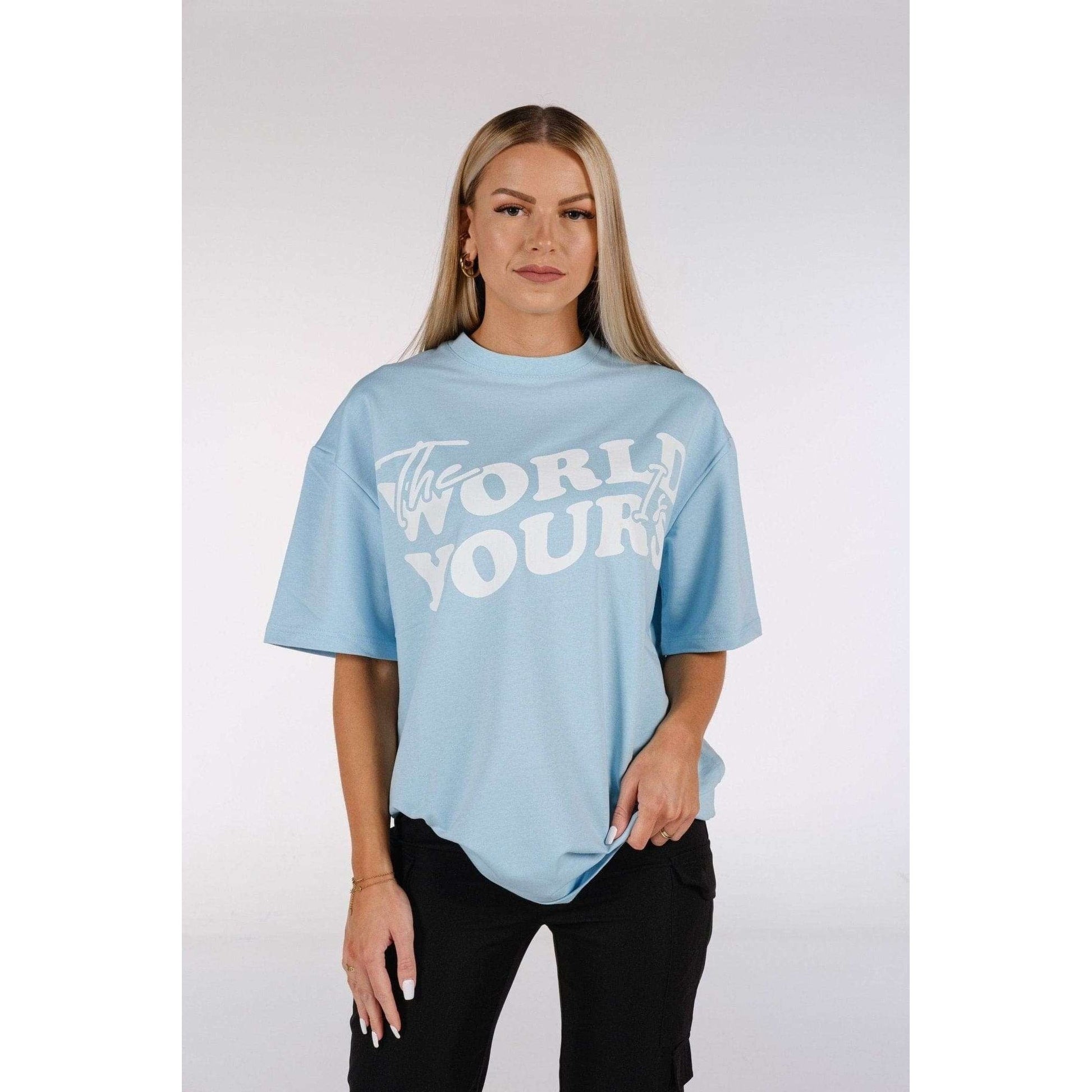 T-Shirt The World Is Yours - Baby Blue