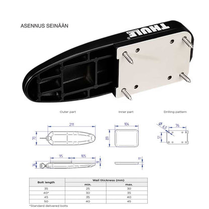 Thule Universal Lock valkoinen, 3kpl - Kotikauppa