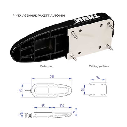 Thule Universal Lock musta, 2kpl - Kotikauppa