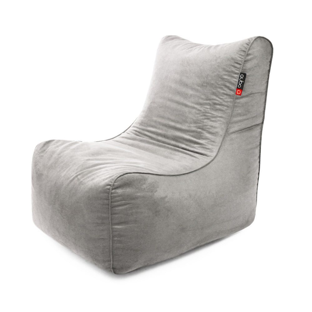 Säkkituoli Qubo™ Noa Silver VELVET FIT - Kotikauppa
