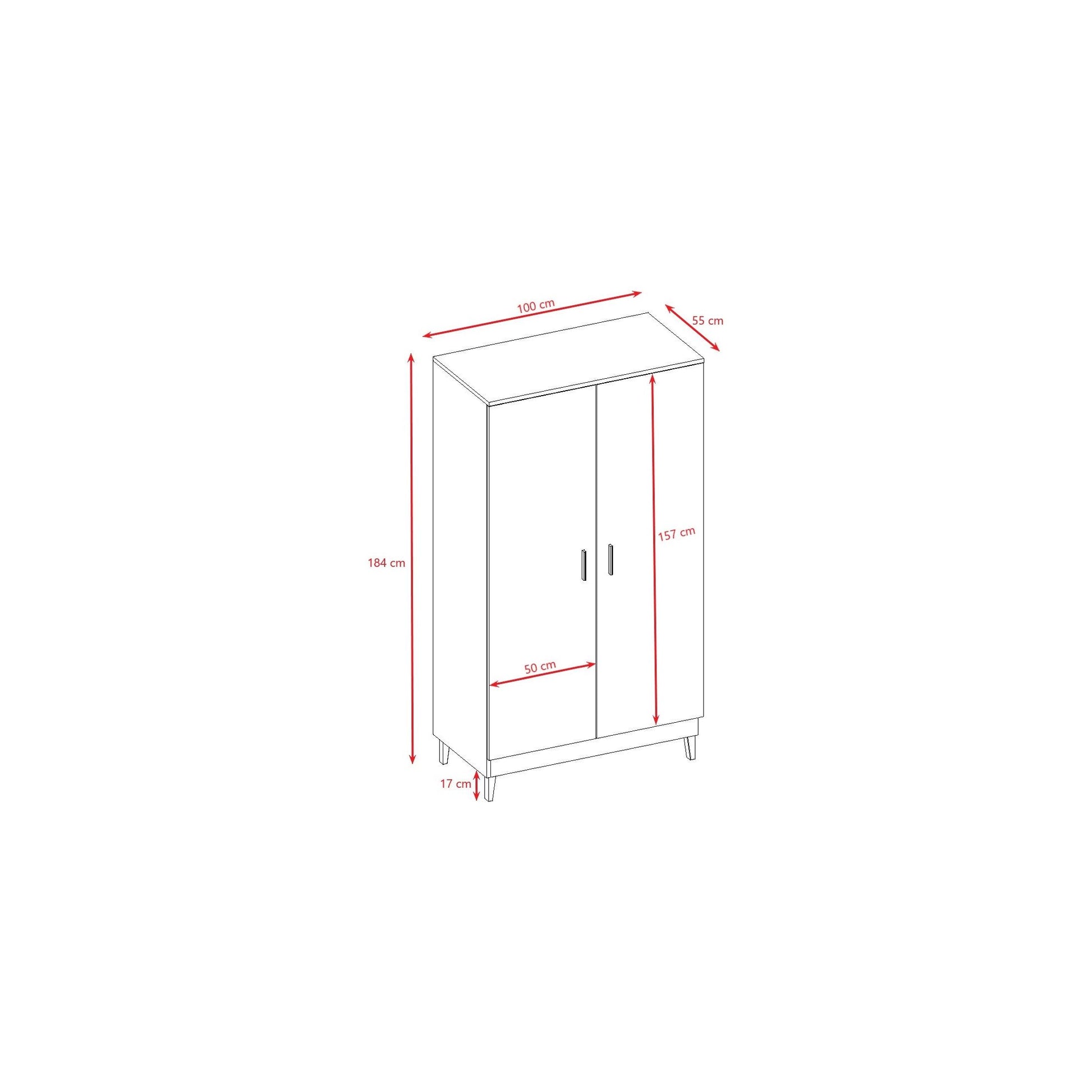 Wardrobe Kubi - White