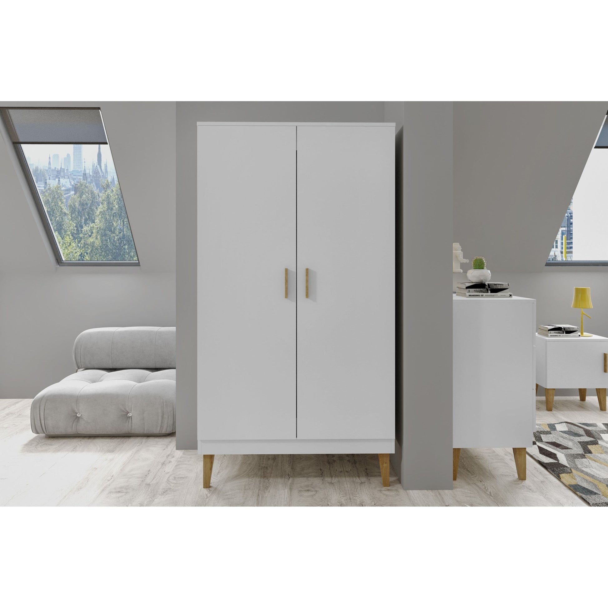 Wardrobe Kubi - White