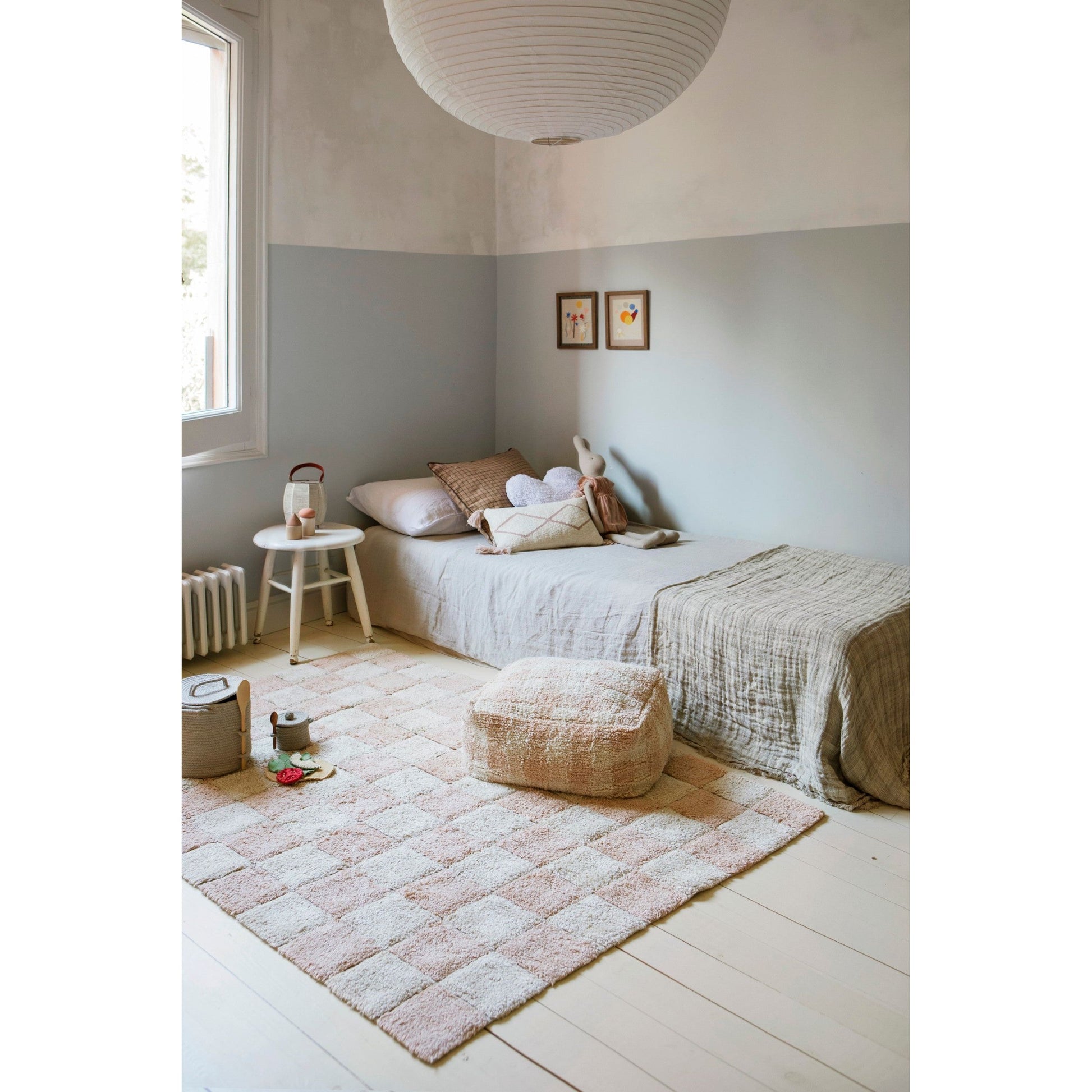 Washable Cotton Rug Kitchen Tiles Rose, 120x160 cm