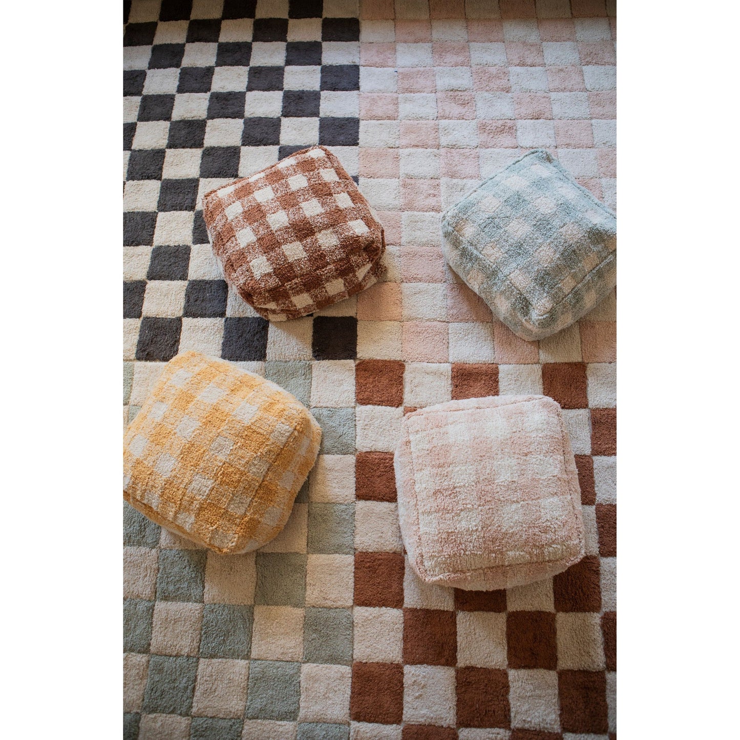 Washable Cotton Rug Kitchen Tiles Rose, 120x160 cm