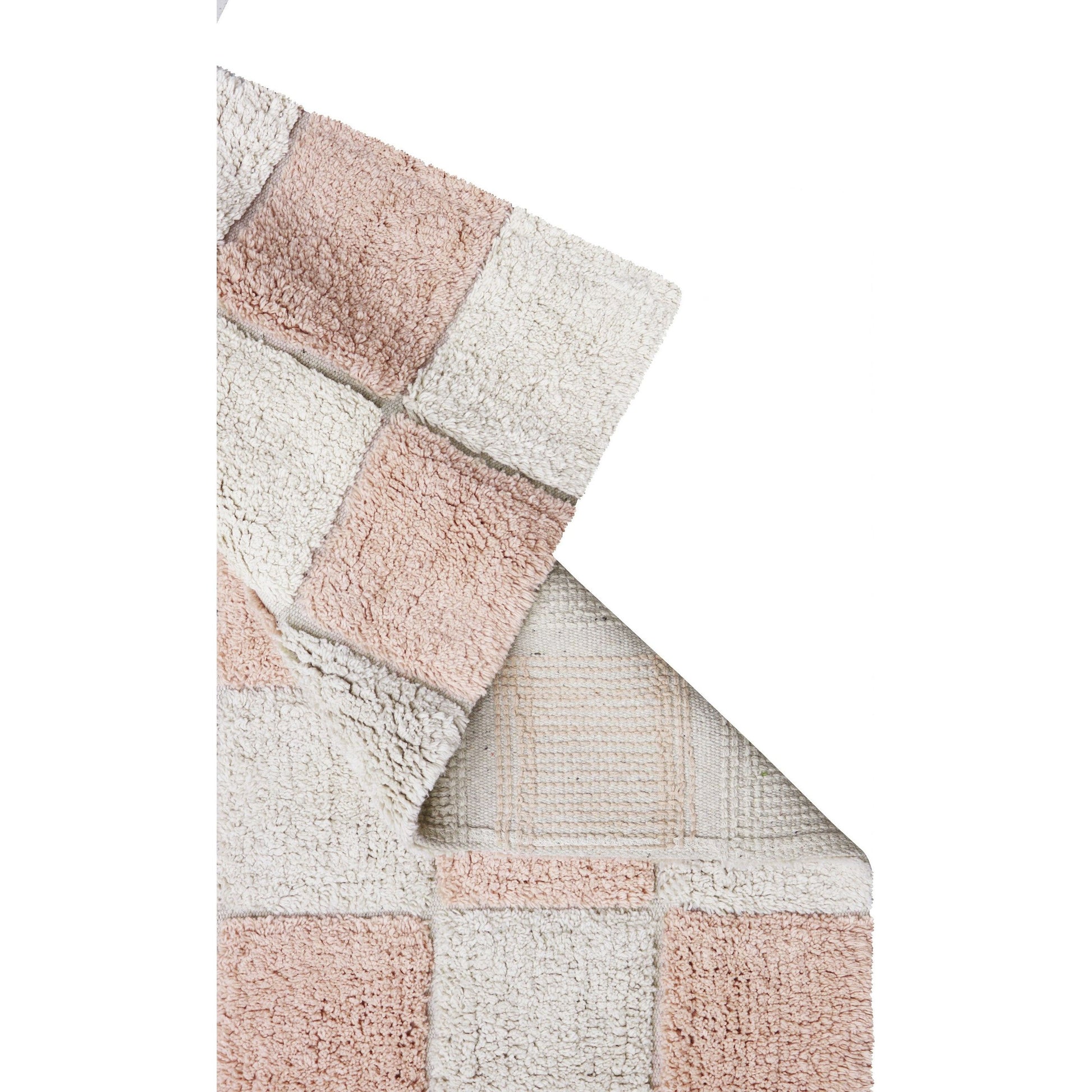 Washable Cotton Rug Kitchen Tiles Rose, 120x160 cm