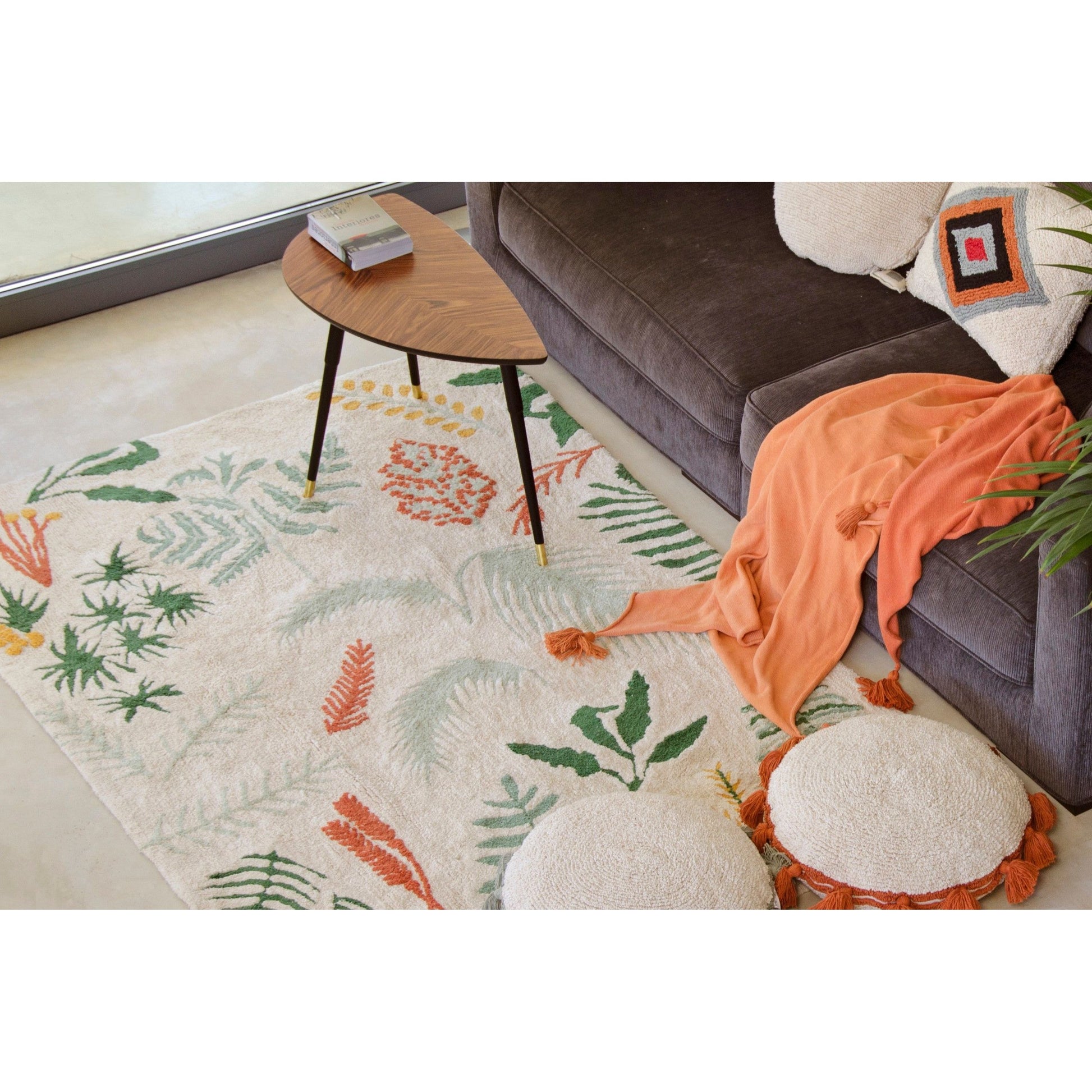 Washable Rug Botanic Plants, 140 x 200 cm 