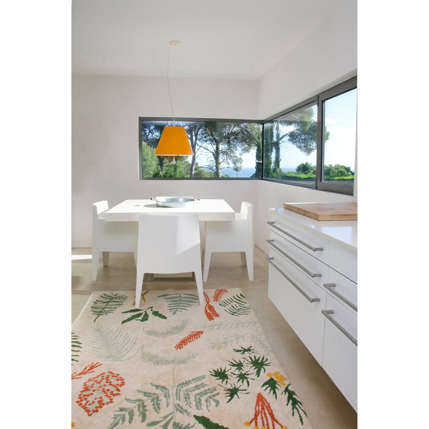 Washable Rug Botanic Plants, 140 x 200 cm 