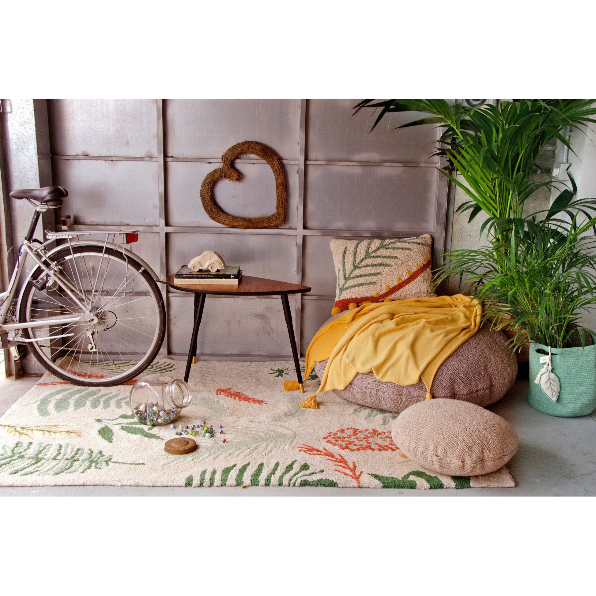 Washable Rug Botanic Plants, 140 x 200 cm 